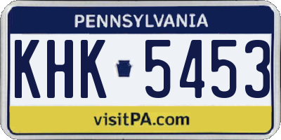 PA license plate KHK5453