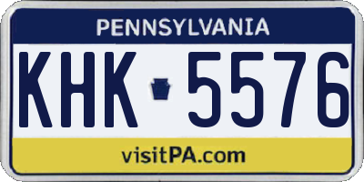 PA license plate KHK5576