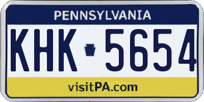 PA license plate KHK5654