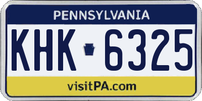PA license plate KHK6325