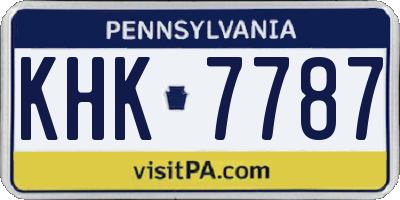 PA license plate KHK7787