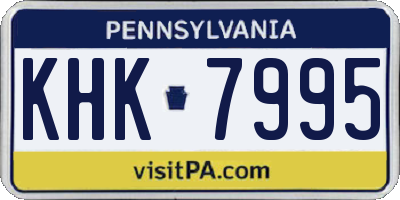 PA license plate KHK7995