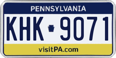 PA license plate KHK9071