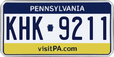 PA license plate KHK9211