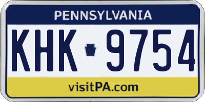 PA license plate KHK9754