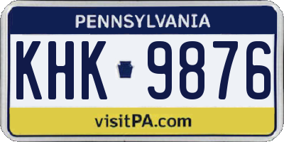 PA license plate KHK9876