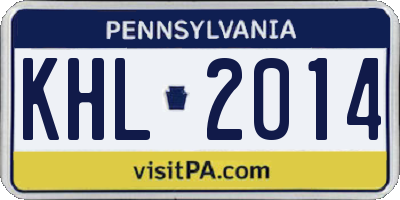PA license plate KHL2014