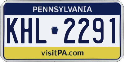 PA license plate KHL2291