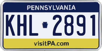 PA license plate KHL2891