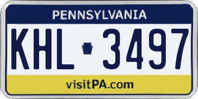 PA license plate KHL3497