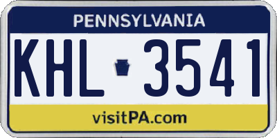 PA license plate KHL3541