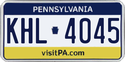 PA license plate KHL4045