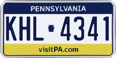 PA license plate KHL4341