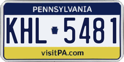 PA license plate KHL5481