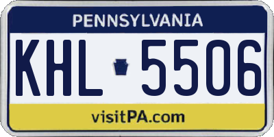PA license plate KHL5506
