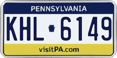 PA license plate KHL6149