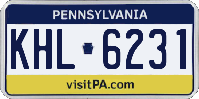 PA license plate KHL6231
