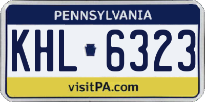 PA license plate KHL6323