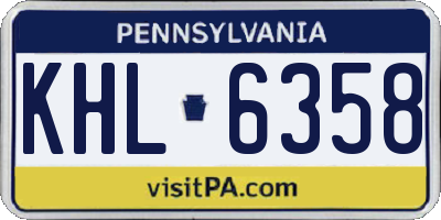 PA license plate KHL6358
