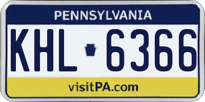 PA license plate KHL6366