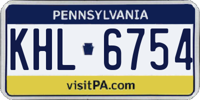 PA license plate KHL6754
