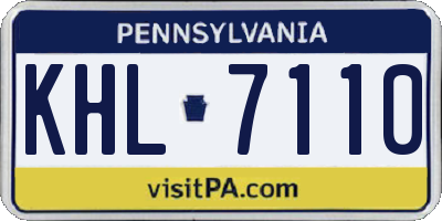 PA license plate KHL7110