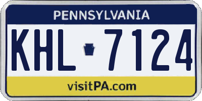 PA license plate KHL7124