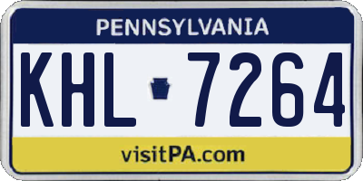 PA license plate KHL7264