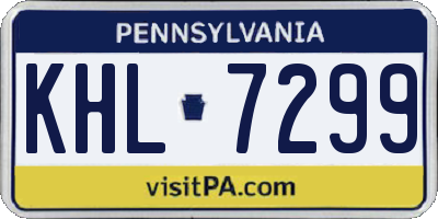 PA license plate KHL7299