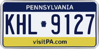 PA license plate KHL9127