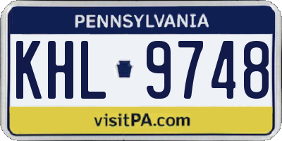 PA license plate KHL9748