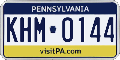PA license plate KHM0144