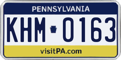 PA license plate KHM0163