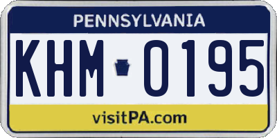 PA license plate KHM0195