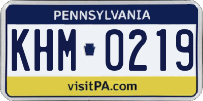 PA license plate KHM0219