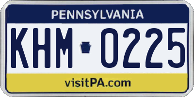 PA license plate KHM0225