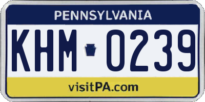 PA license plate KHM0239