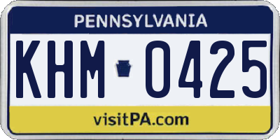 PA license plate KHM0425