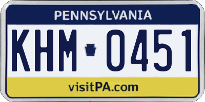 PA license plate KHM0451