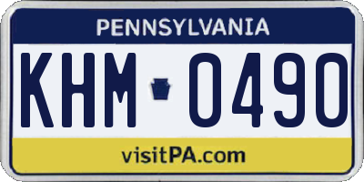 PA license plate KHM0490