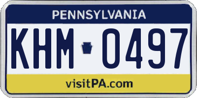 PA license plate KHM0497