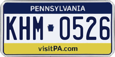 PA license plate KHM0526