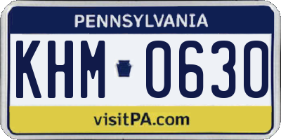 PA license plate KHM0630