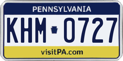 PA license plate KHM0727