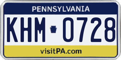 PA license plate KHM0728