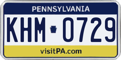 PA license plate KHM0729
