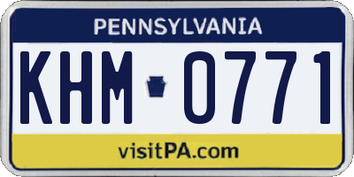 PA license plate KHM0771