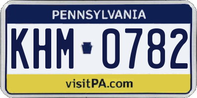 PA license plate KHM0782