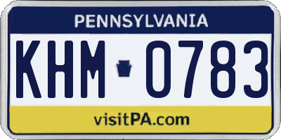 PA license plate KHM0783