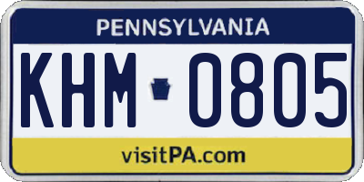 PA license plate KHM0805